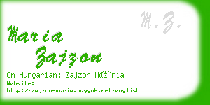 maria zajzon business card